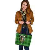 Clan Boyle Crest Tartan Leather Tote Bag MT2129