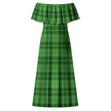 Clan Boyle Tartan Off Shoulder Long Dress VL73