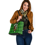 Clan Boyle Crest Tartan Leather Tote Bag MT2129