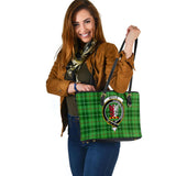 Clan Boyle Crest Tartan Leather Tote Bag MT2129