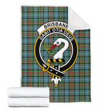 Clan Brisbane modern Crest Tartan Blanket UC66