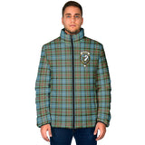 Clan Brisbane modern Crest Tartan Padded Jacket RF64