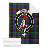 Clan Brodie Hunting Modern Crest Tartan Blanket UC68