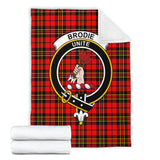 Clan Brodie Modern Crest Tartan Blanket UC70