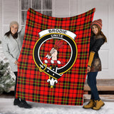 Clan Brodie Modern Crest Tartan Blanket UC70