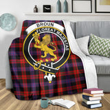 Clan Broun Modern Crest Tartan Blanket UC72