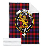 Clan Broun Modern Crest Tartan Blanket UC72