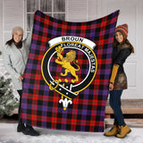 Clan Broun Modern Crest Tartan Blanket UC72