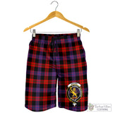 Clan Brown Tartan Men's Shorts with Family Crest NS6