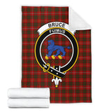 Clan Bruce Crest Tartan Blanket UC77