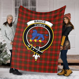 Clan Bruce Crest Tartan Blanket UC77