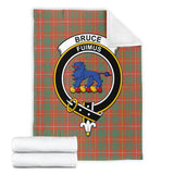 Clan Bruce Ancient Crest Tartan Blanket UC73