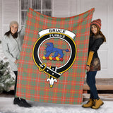 Clan Bruce Ancient Crest Tartan Blanket UC73