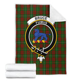 Clan Bruce Hunting Crest Tartan Blanket UC74