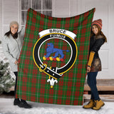 Clan Bruce Hunting Crest Tartan Blanket UC74