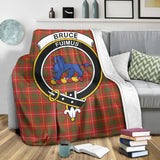 Clan Bruce Modern Crest Tartan Blanket UC75