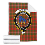 Clan Bruce Modern Crest Tartan Blanket UC75