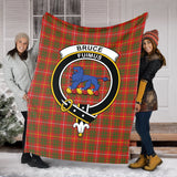 Clan Bruce Modern Crest Tartan Blanket UC75