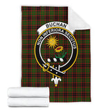 Clan Buchan Modern Crest Tartan Blanket UC79