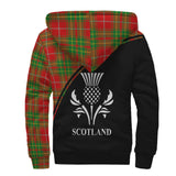 Clan Burnett Ancient Crest Tartan Sherpa Hoodie Curve Style CE894