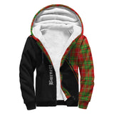 Clan Burnett Ancient Crest Tartan Sherpa Hoodie Curve Style CE894