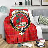 Clan Burnett Modern Crest Tartan Blanket UC88