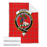 Clan Burnett Modern Crest Tartan Blanket UC88