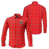 Clan Burnett Modern Crest Tartan Long Sleeve Shirt PC894