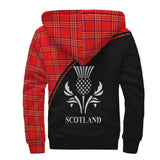 Clan Burnett Modern Crest Tartan Sherpa Hoodie Curve Style CE893