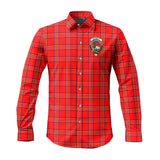 Clan Burnett Modern Crest Tartan Long Sleeve Shirt PC894