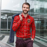 Clan Burnett Modern Crest Tartan Long Sleeve Shirt PC894