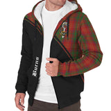 Clan Burns Crest Tartan Sherpa Hoodie Curve Style CE896