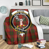 Clan Burns Crest Tartan Blanket UC90