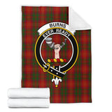 Clan Burns Crest Tartan Blanket UC90