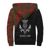 Clan Burns Crest Tartan Sherpa Hoodie Curve Style CE896