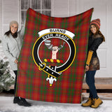 Clan Burns Crest Tartan Blanket UC90