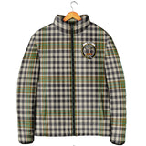 Clan Burns Check Crest Tartan Padded Jacket RF87