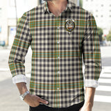 Clan Burns Check Crest Tartan Long Sleeve Shirt PC896