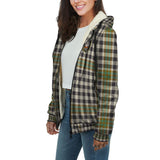 Clan Burns Check Crest Tartan Sherpa Hoodie CT897