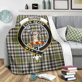 Clan Burns Check Crest Tartan Blanket UC89