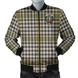 Clan Burns Check Crest Tartan Bomber Jacket ZJ87