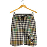 Clan Burns Check Crest Tartan Mens Shorts NS896