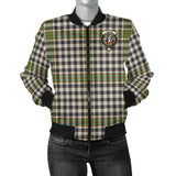 Clan Burns Check Crest Tartan Bomber Jacket ZJ87