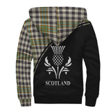 Clan Burns Check Crest Tartan Sherpa Hoodie Curve Style CE895