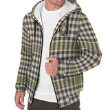 Clan Burns Check Crest Tartan Sherpa Hoodie CT897