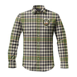 Clan Burns Check Crest Tartan Long Sleeve Shirt PC896