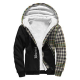 Clan Burns Check Crest Tartan Sherpa Hoodie Curve Style CE895