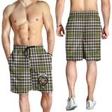 Clan Burns Check Crest Tartan Mens Shorts NS896