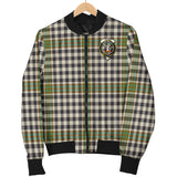 Clan Burns Check Crest Tartan Bomber Jacket ZJ87