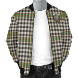 Clan Burns Check Crest Tartan Bomber Jacket ZJ87